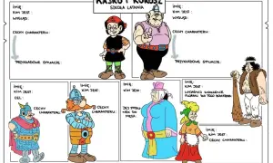 Bohaterowie z "Kajko i Kokosz: Szkoła latania" - streszczenie postaci. Kajko, Kokosz, Hegemon, Miluś, Jaga, Krwawa Łania.