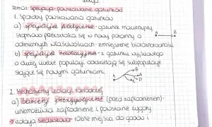 Notatki o **specjacji**: powstawaniu gatunków, z podziałem na specjację filetyczną i radiacyjną, oraz mechanizmy izolacji rozrodczej.