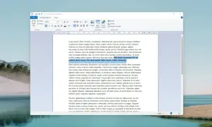 Okno programu WordPad z tekstem.